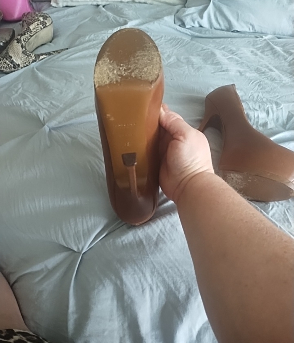 YSL Tributoo Brown Women's Platform Pumps 38 - Picture 2 of 4